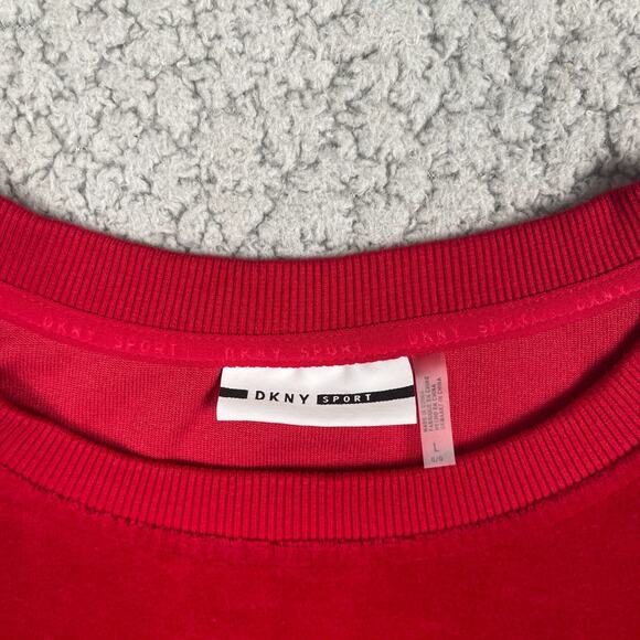 DKNY Sport Puff Print Logo Sweater Womens Large Super Soft Long Sleeve - Picture 3 of 8